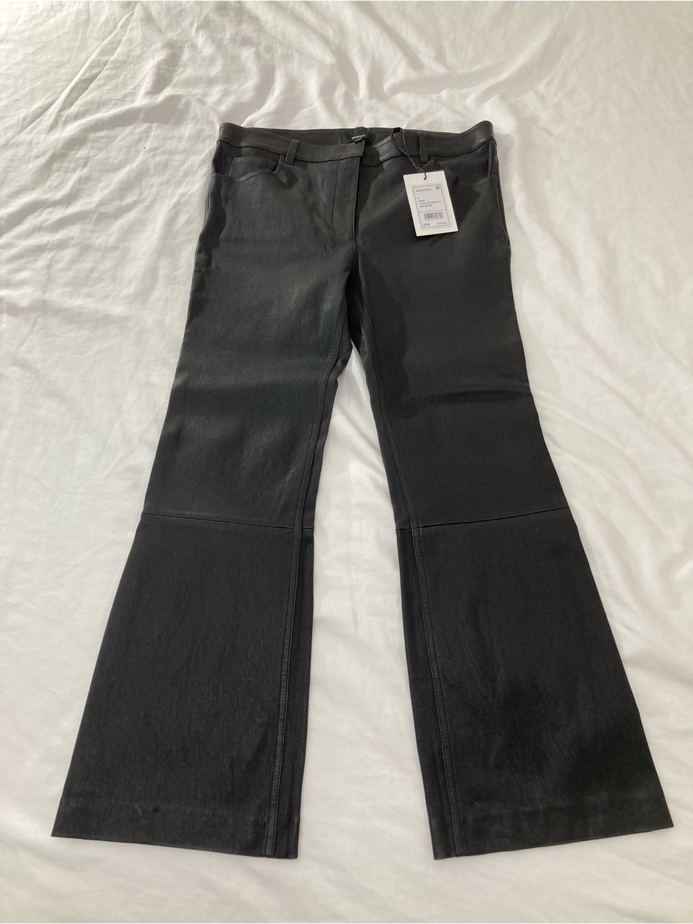 Theory Leather Black Flared Pants